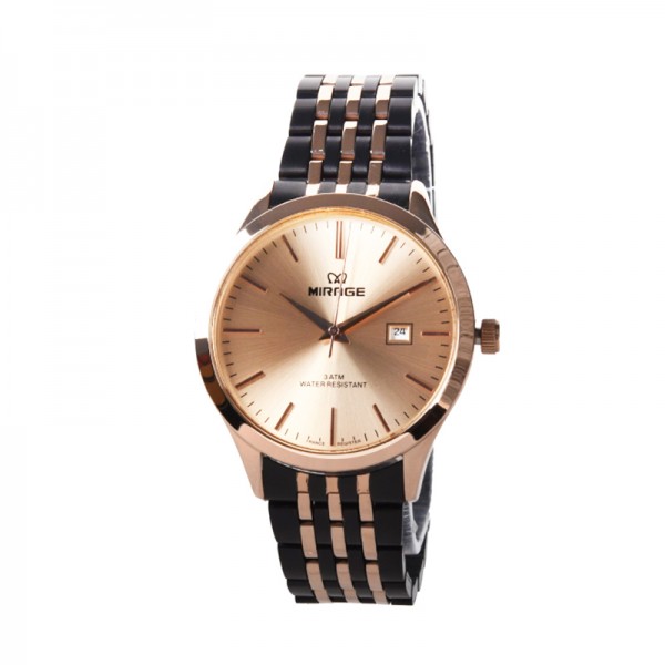 MIRAGE 8738 Rosegold Dial Black Steel Lady LDBRGLNBA